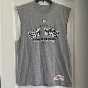 Majestic Gray New York Yankees Sleeveless Tank Top